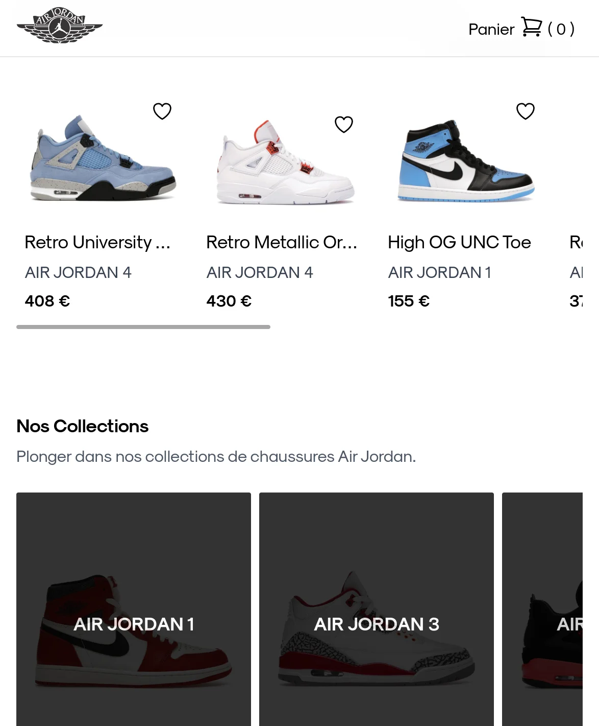 Site E-Commerce Sneakers